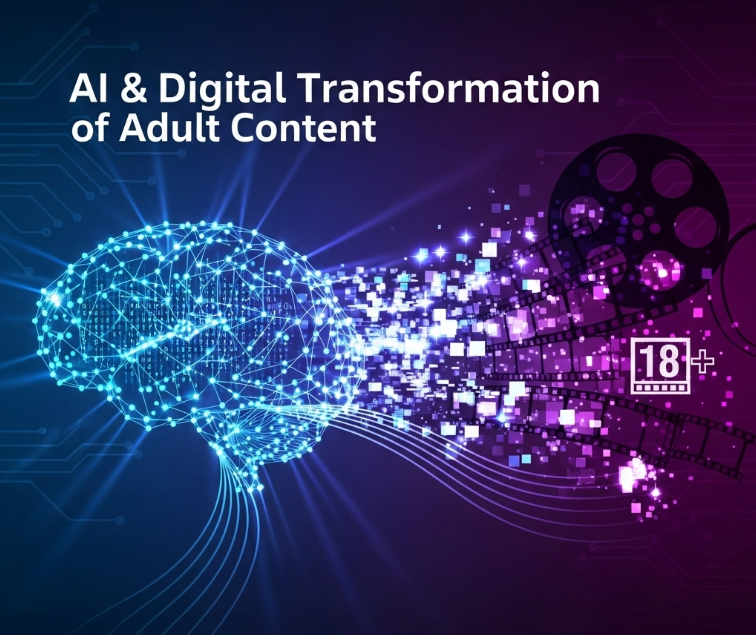 AI 기술과 노모 콘텐츠의 관계를 상징하는 이미지. AI 알고리즘 그래픽과 성인 콘텐츠의 디지털 전환을 보여주는 이미지. AI 기술과 노모 콘텐츠의 관계를 상징하는 이미지. AI 알고리즘 그래픽과 성인 콘텐츠의 디지털 전환을 보여주는 이미지.